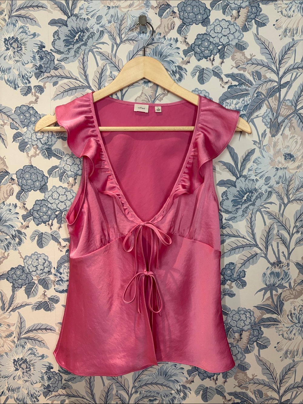Wilfred - Satin Ruffle Tie-Front Camisole